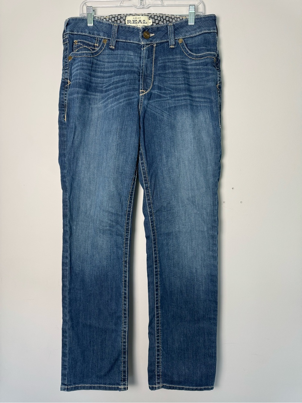 Ariat REAL Catalina Straight Jeans Women’s Size 16WR Medium Wash Western Denim